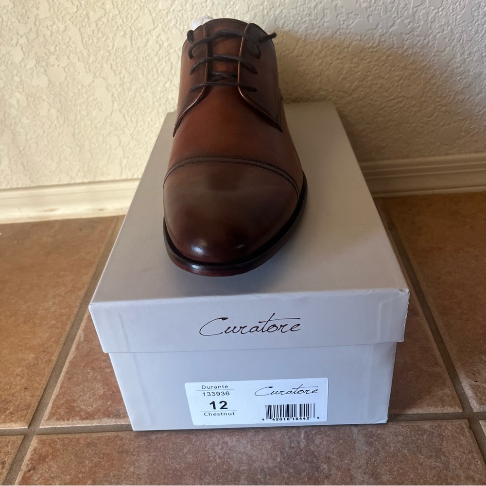 Curatore Men's Brown Leather Dress Shoe - Picture 2 of 3